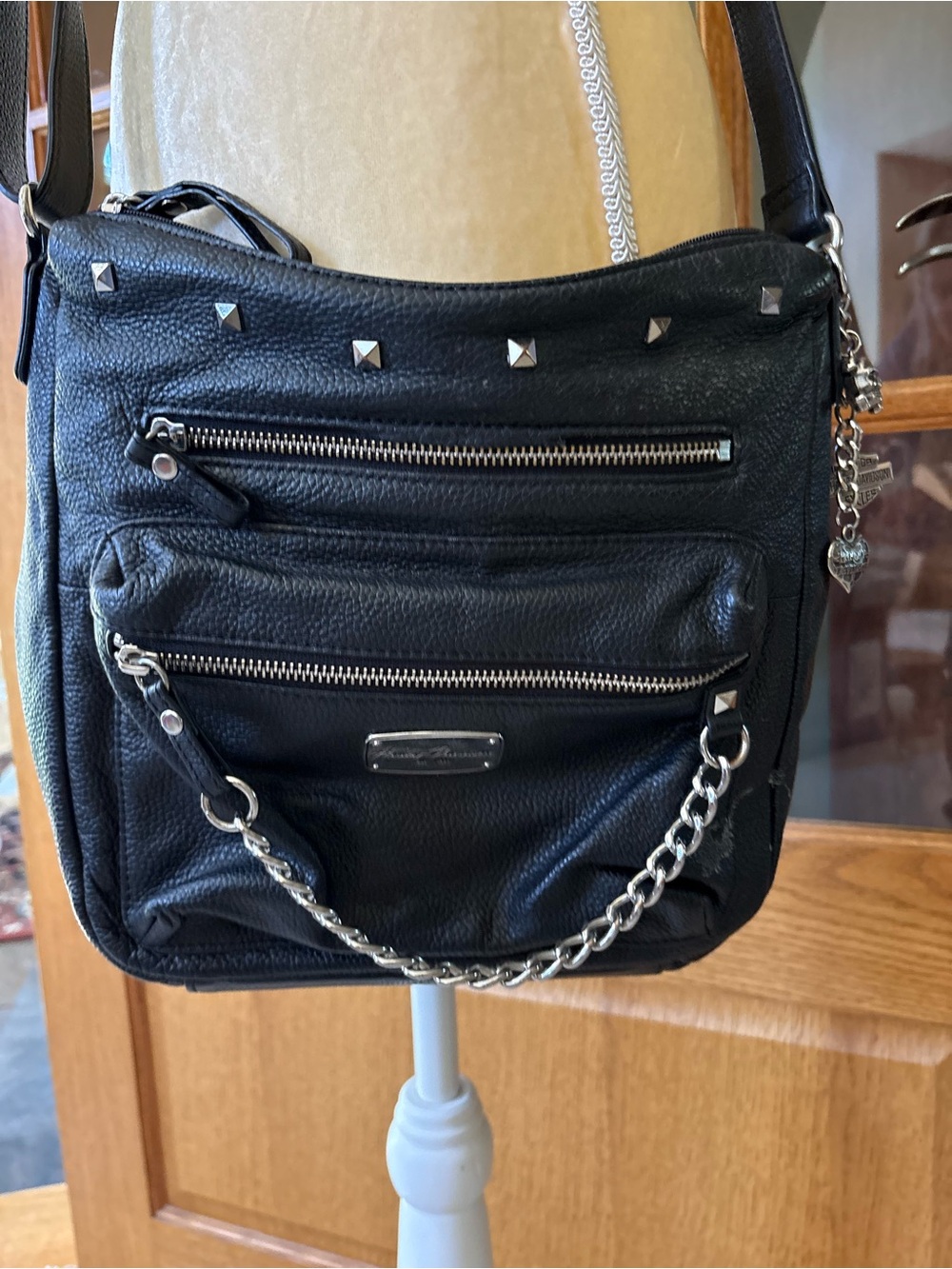 Harley-Davidson Black Leather Bag Chain Gang Collection
